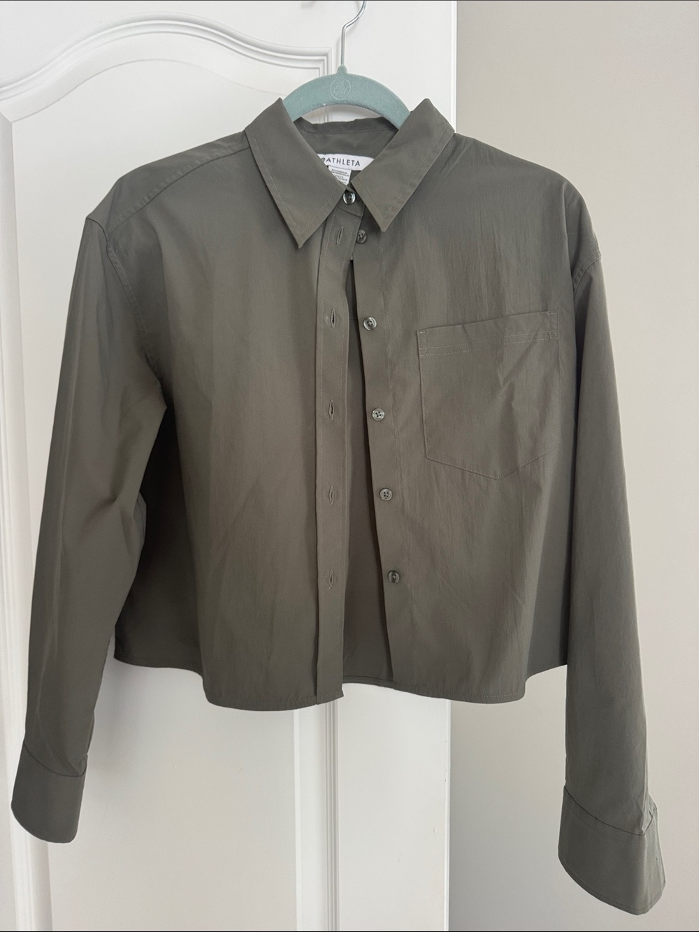Athleta Cropped Button Blouse